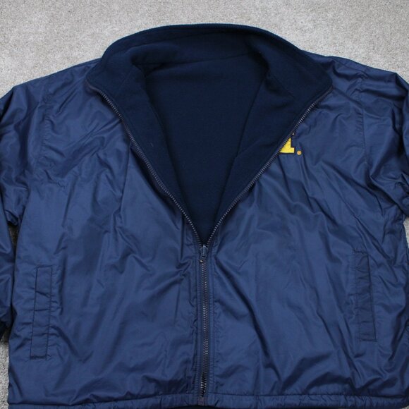 Vintage Michigan Reversible Jacket Adult 2XL XXL Wolverines Blue Fleece Coat - Picture 10 of 14